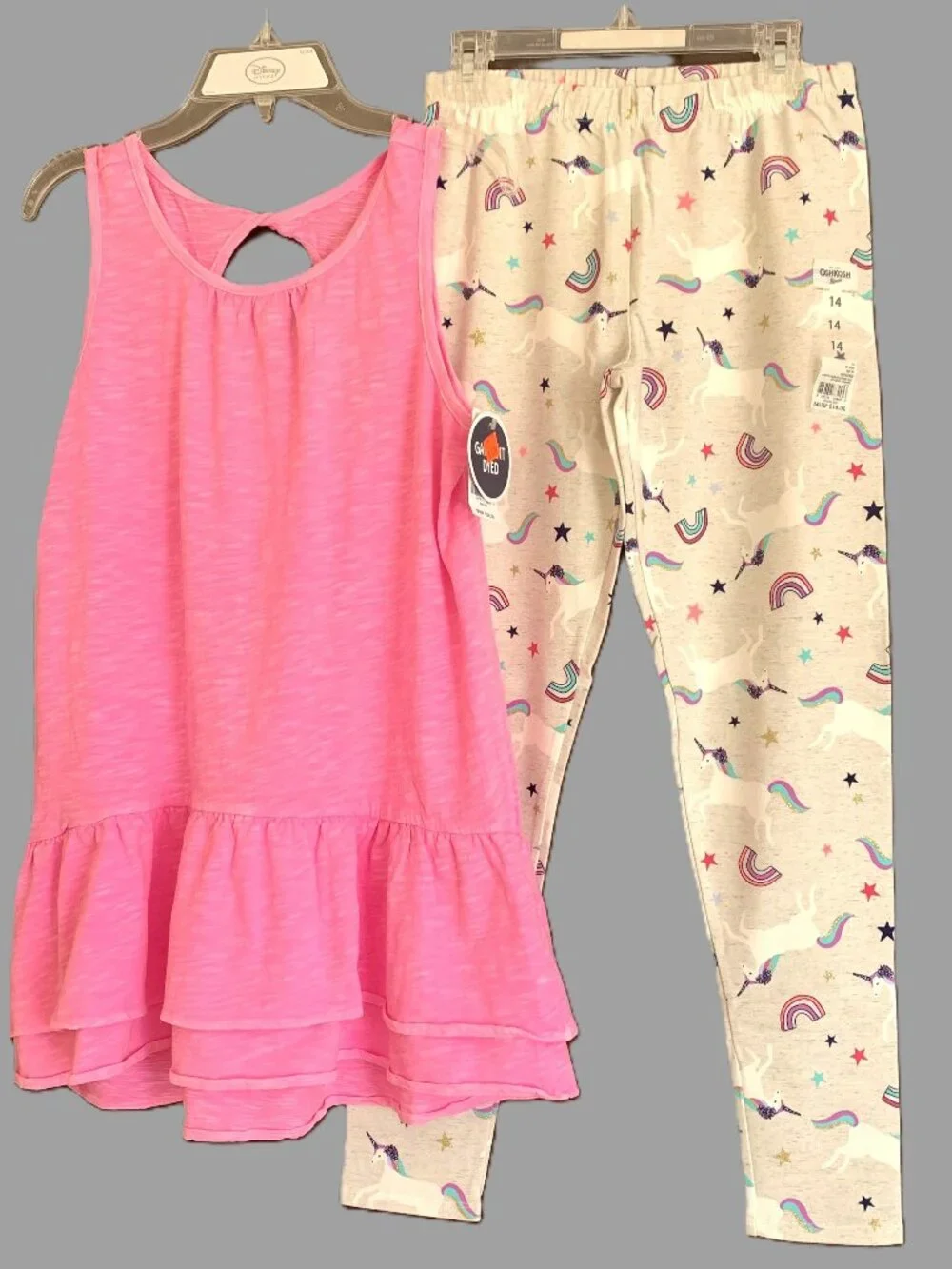 Brand New Oshkosh Girls Set Unicorn Pink Sleeveless Top Full Leggings Size 14
